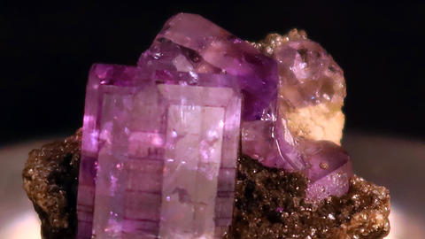 Purple gem-quality apatite mineral specimen.